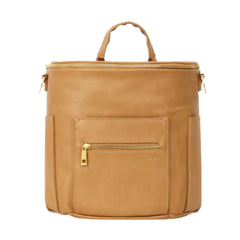 FAWN DESIGN Mini Diaper Bag front view with chic faux leather and organized pockets