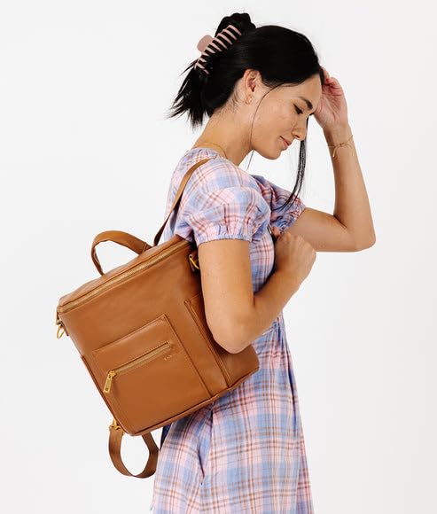 FAWN DESIGN mini premium pebble faux-leather keeps the bag durable and stylish.