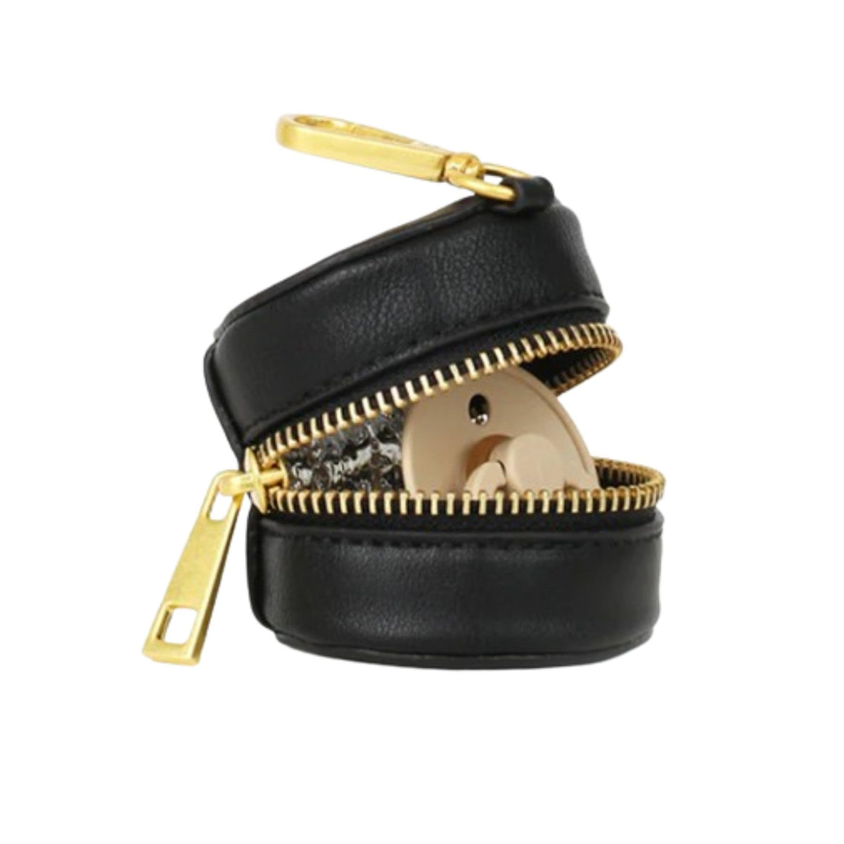 FAWN DESIGN Paci Case, black matte, front view shows compact clip-ready design.
