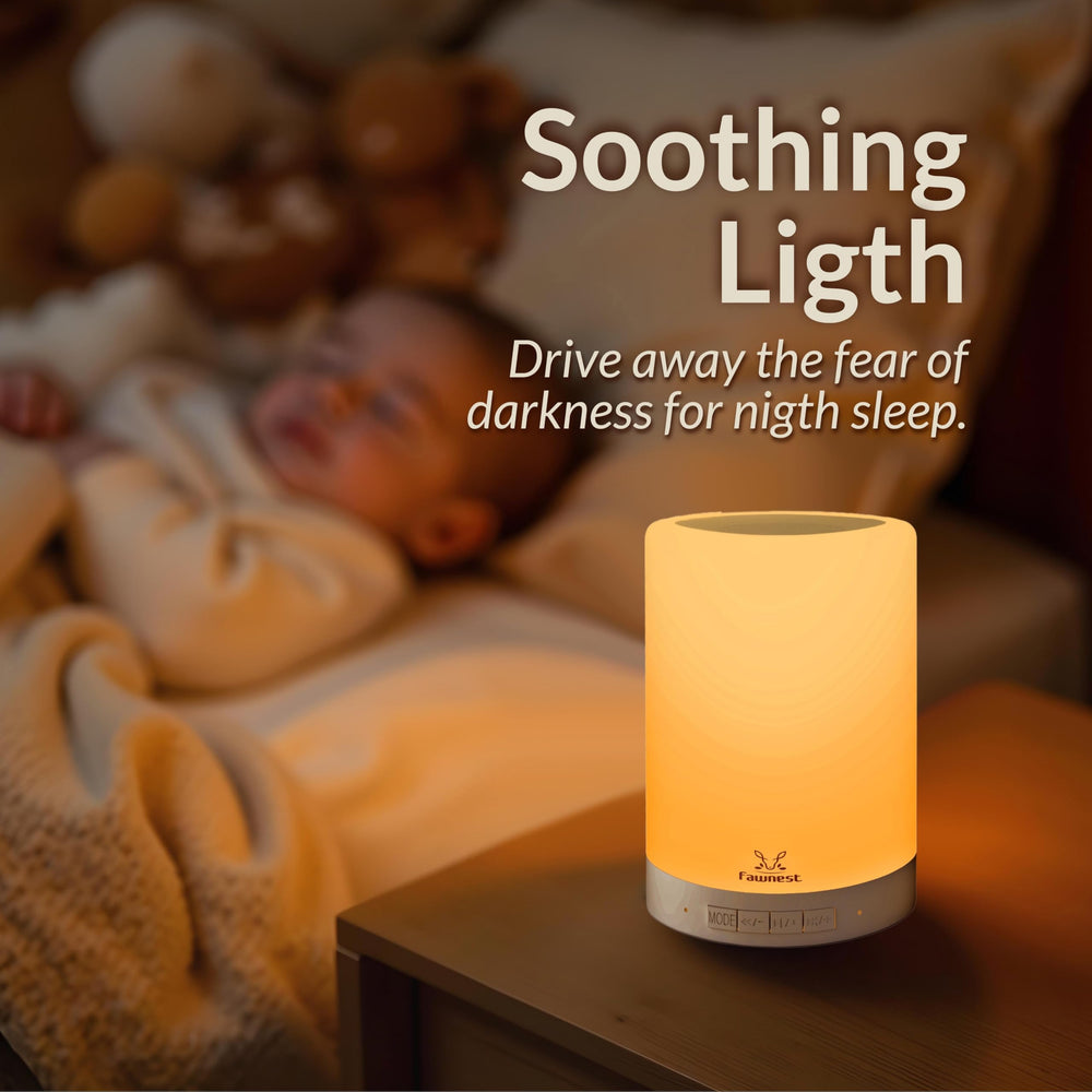 FAWNEST portable design keeps a compact, travel-ready night light anywhere.