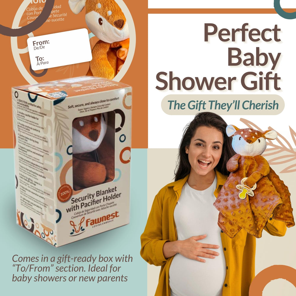 FAWNEST bedtime-soft-blanket relaxes baby during naptime with warm security