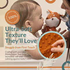 FAWNEST Minky dot pattern close-up enhances nursery style with cozy texture