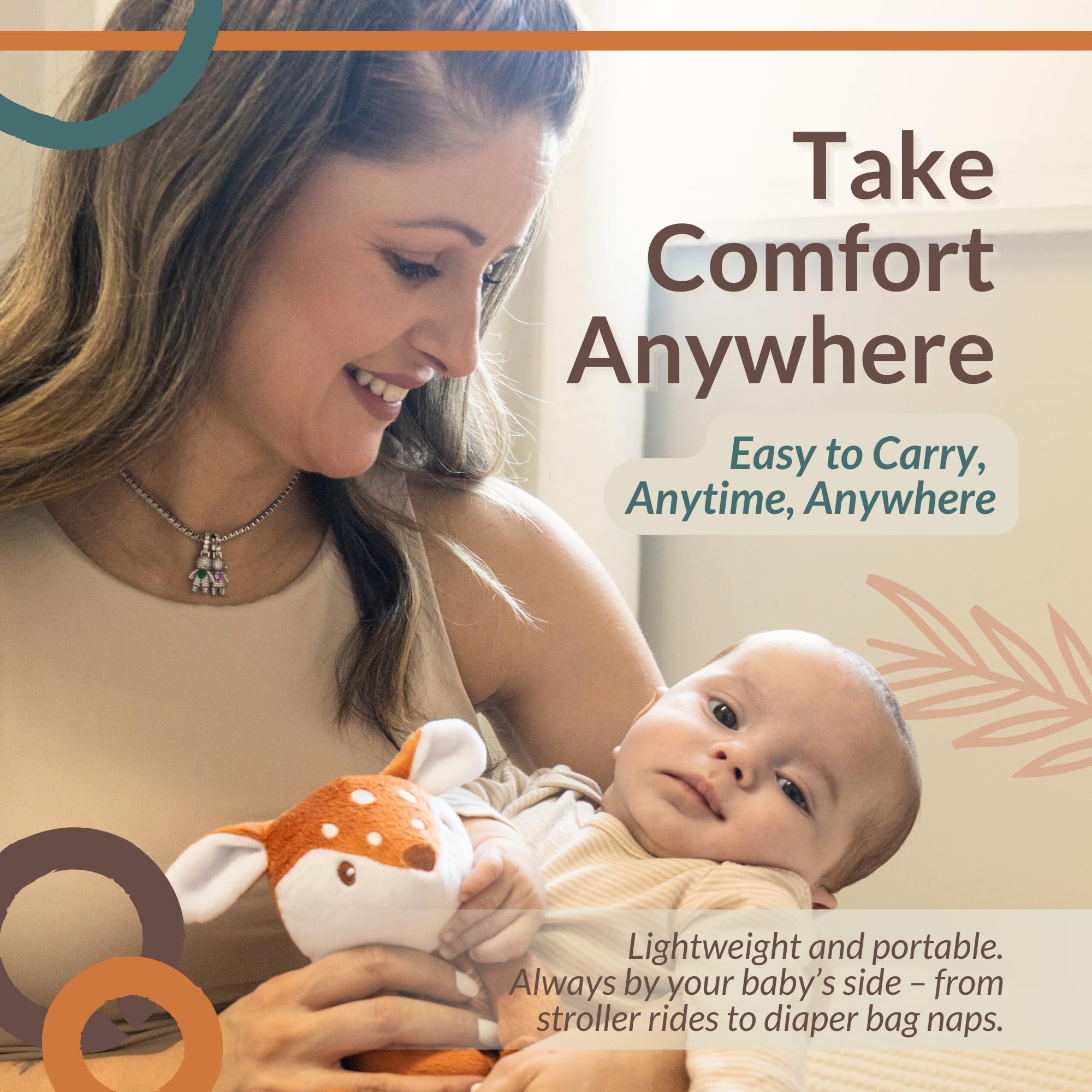 FAWNEST pacifier-holder clip reduces drops and cleanups on the go
