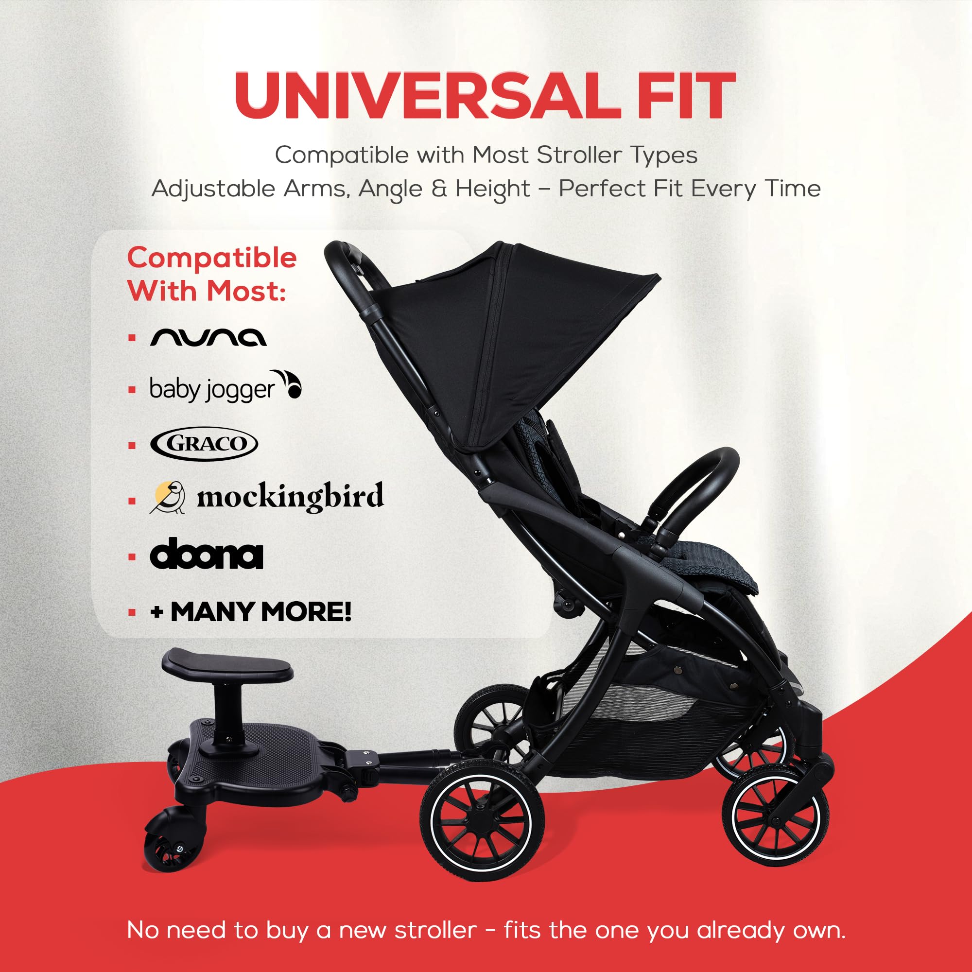 FAYLUMIX sit and stand functionality allows toddler to ride or rest comfortably.