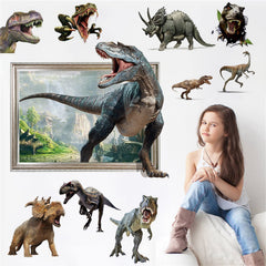 FAYYGYH 3D dinosaur wall stickers collection on a smooth wall for kid-friendly decor