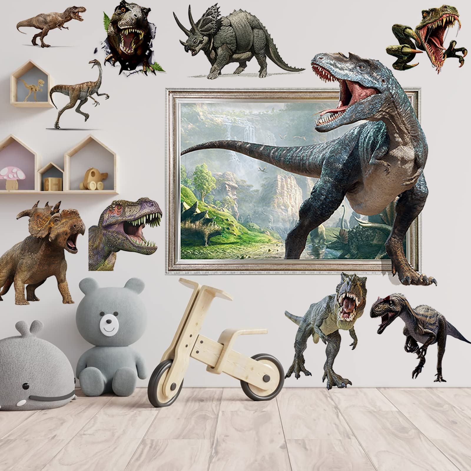 FAYYGYH long dinosaur wall decal 90x30 cm providing dramatic wall accent