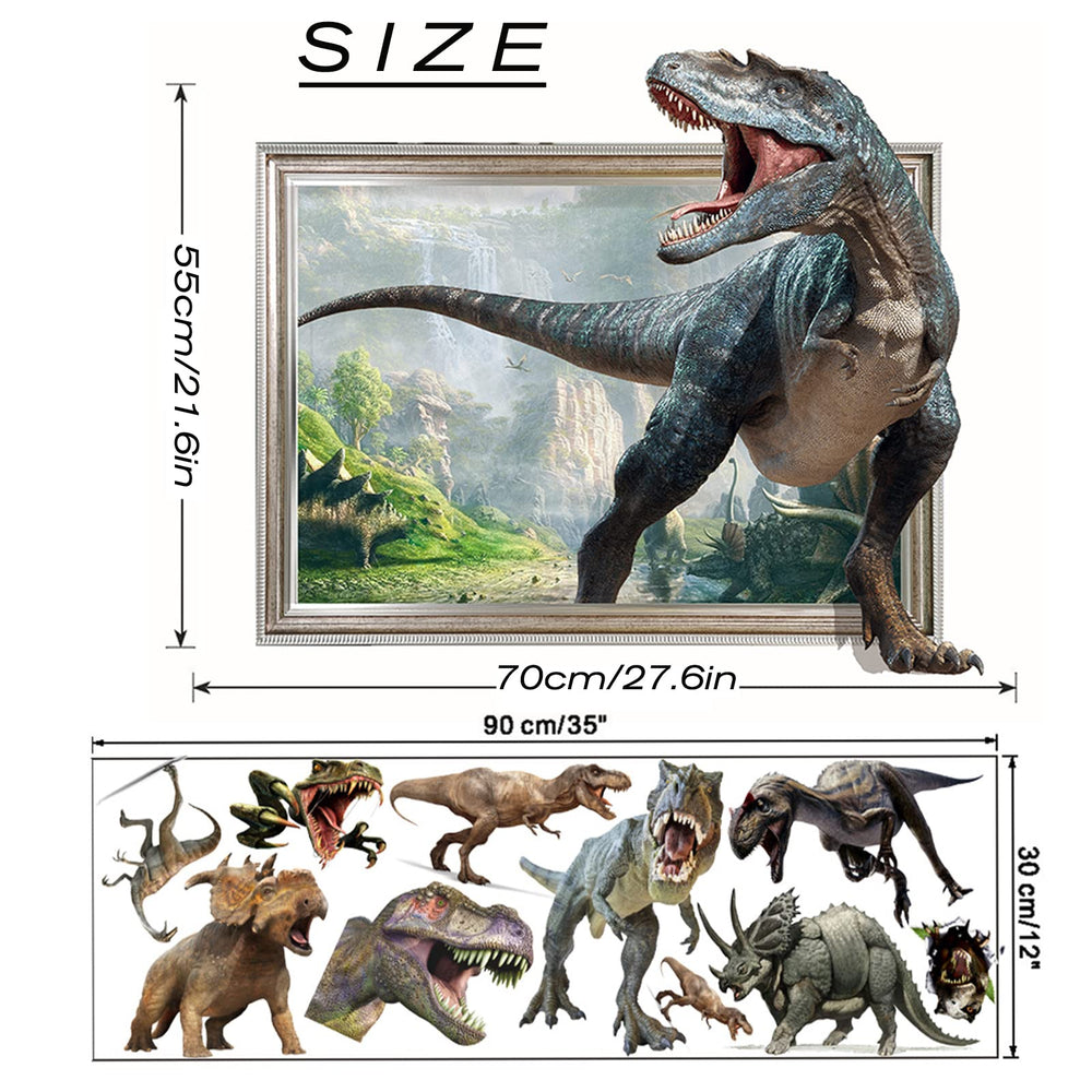 FAYYGYH large dinosaur wall decal 70x60 cm on a clean wall for a focal point