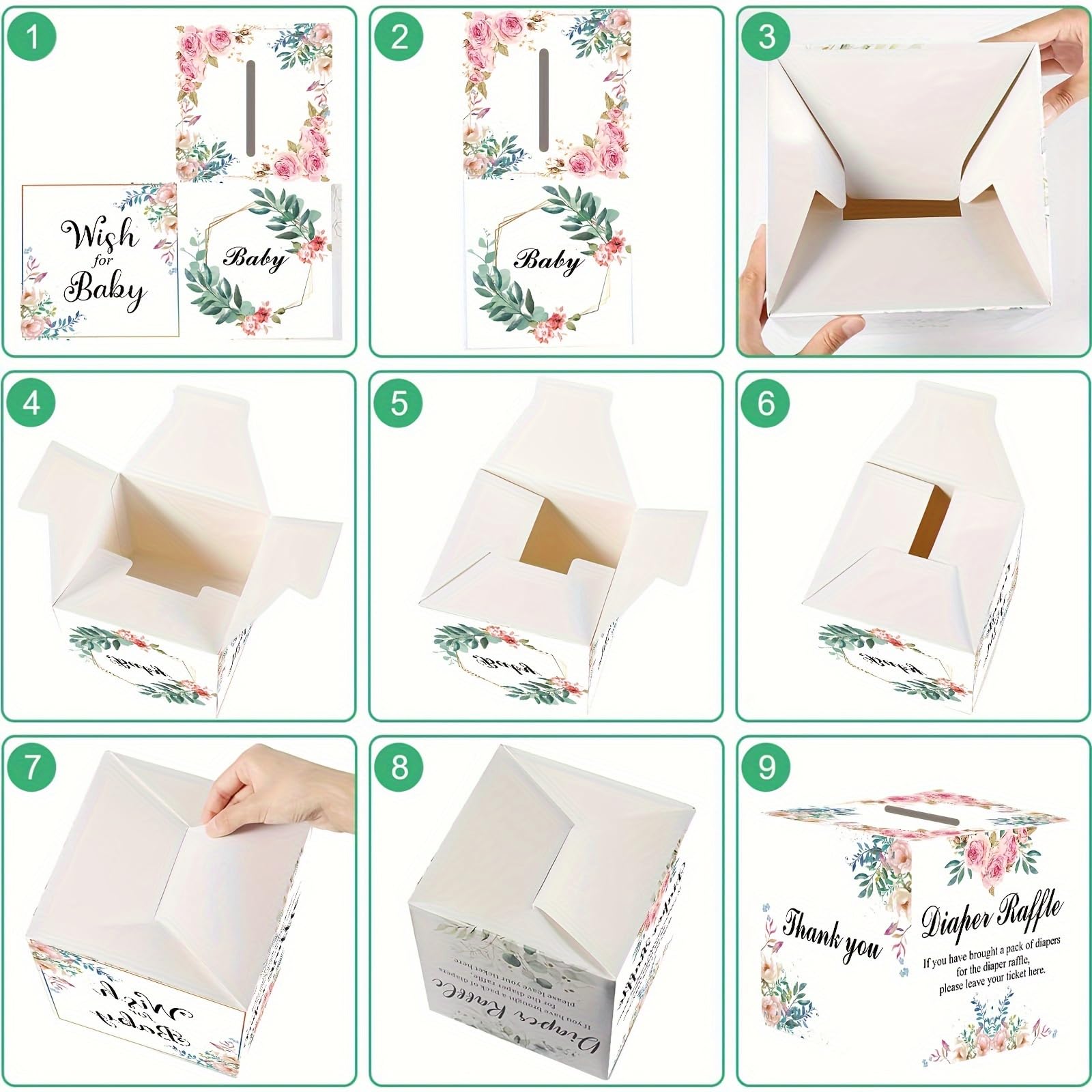 FCDECOR Diaper Raffle Box easy-assembly demonstrates quick setup and smooth operation