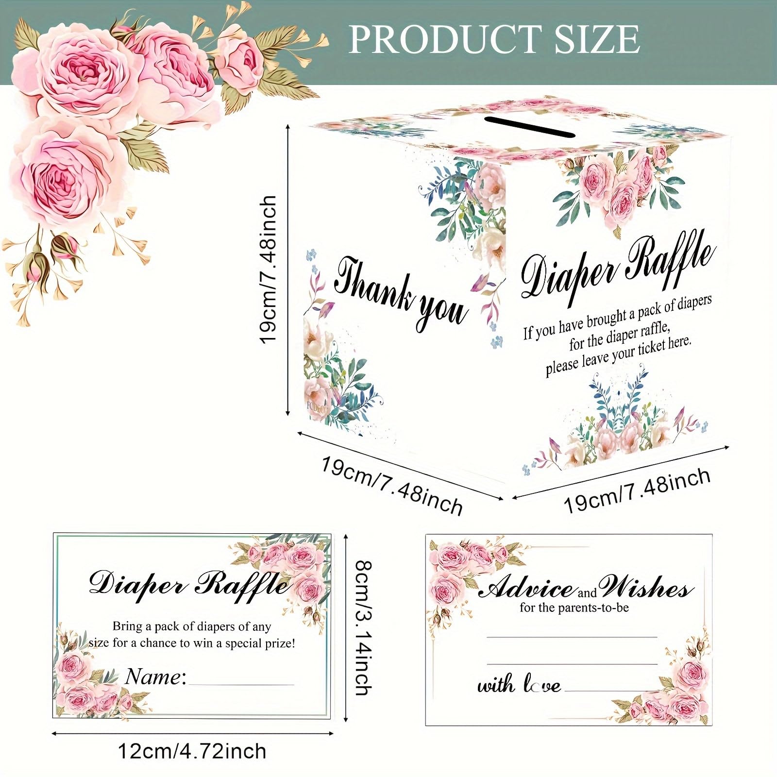 FCDECOR Diaper Raffle Tickets double-sided provide easy writing space for guests' names