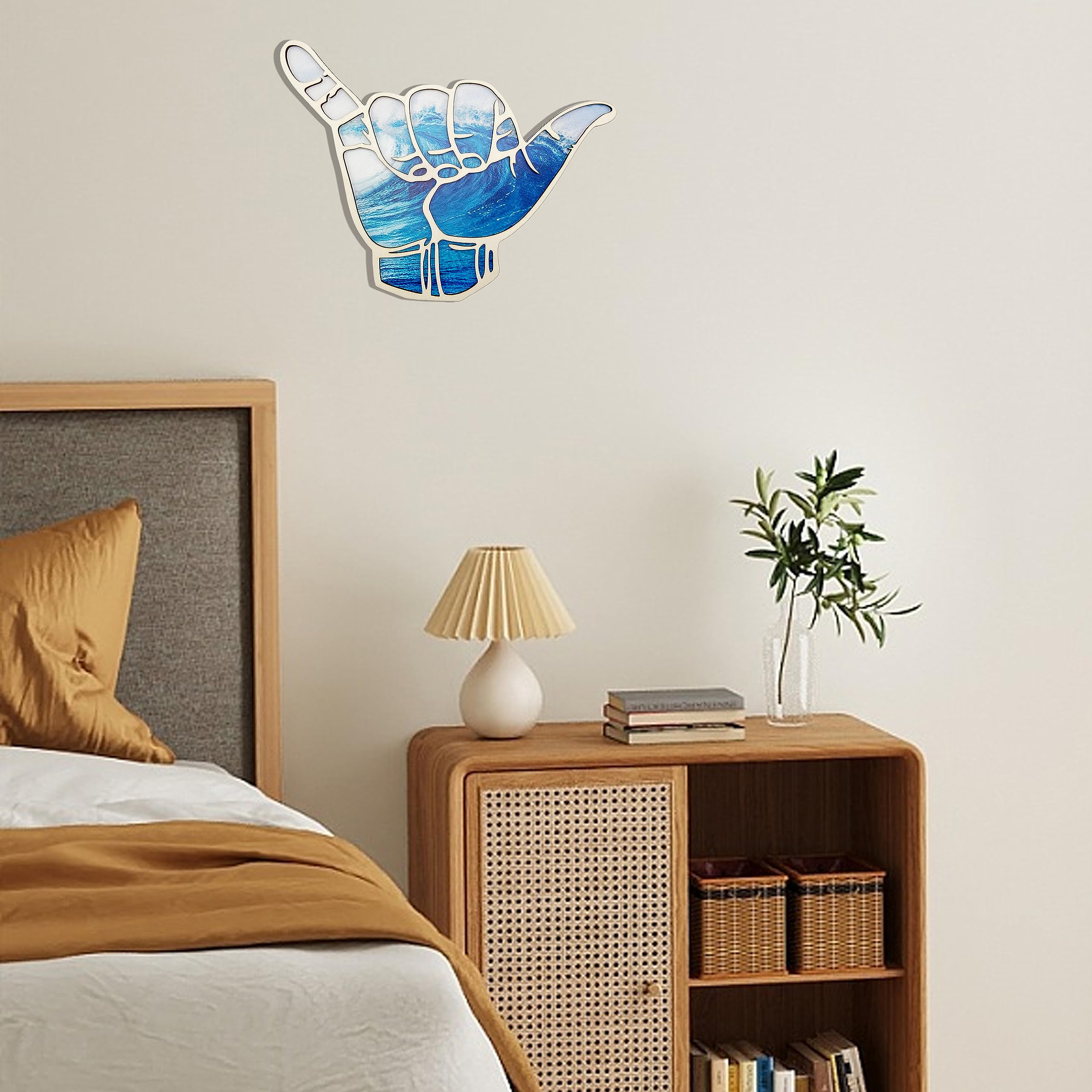 Fcimu Shaka wooden wall sign room decor idea for nursery or bath
