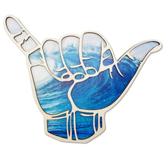Fcimu Shaka wooden wall sign surfboard shape enhances coastal vibe for living spaces