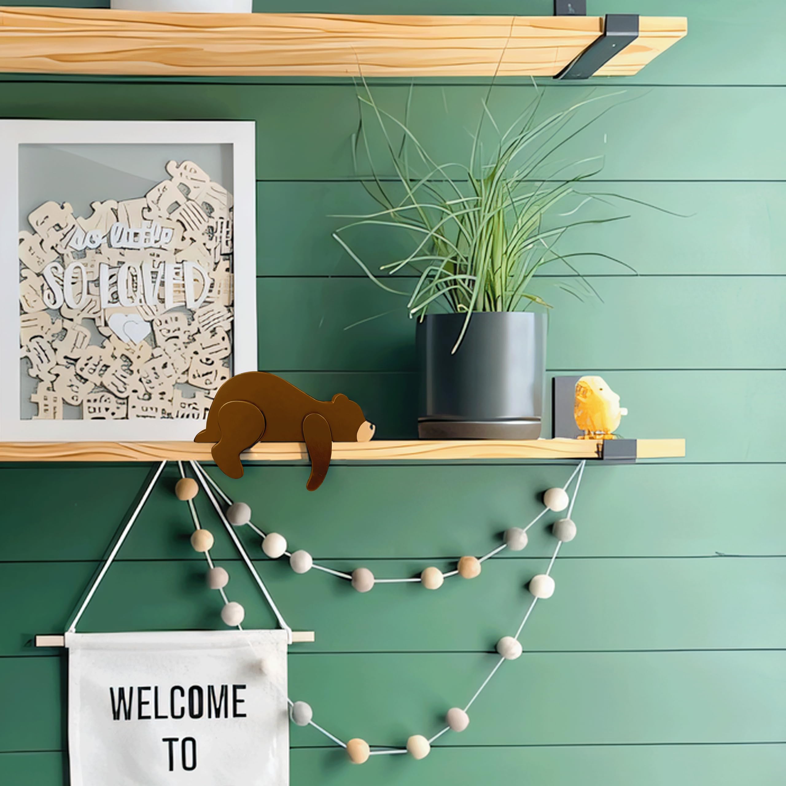 Fcimu wooden bear decor placed in classroom or kids' room for friendly vibe.