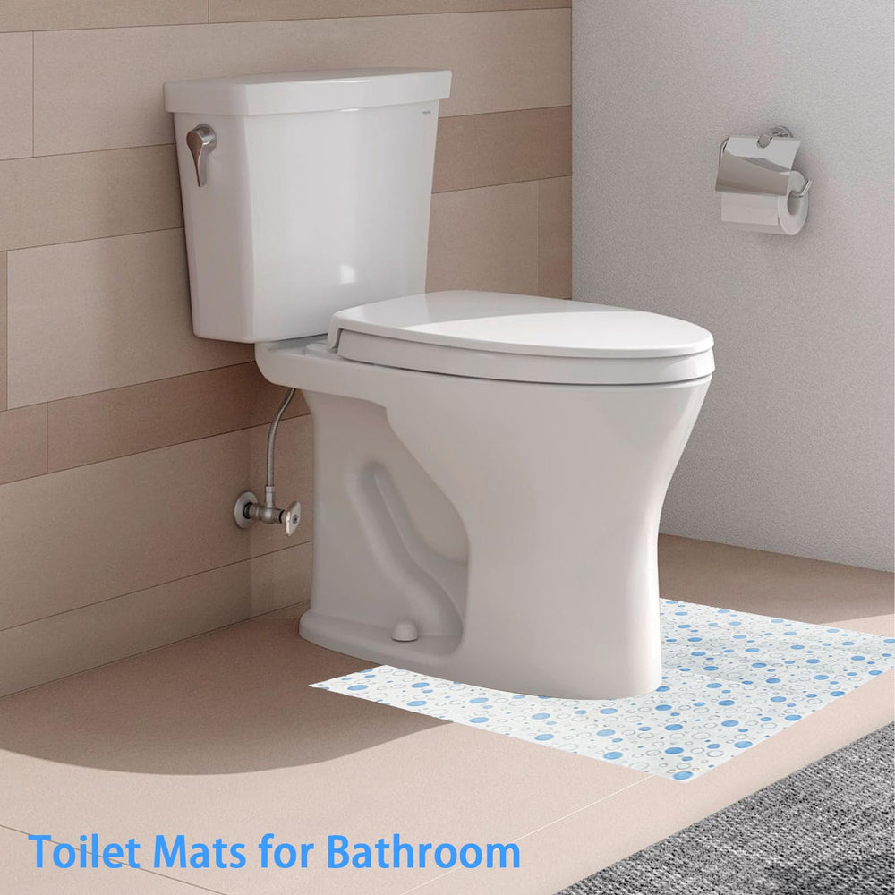 FCQWMTSD blue-pattern potty mat supports kids potty-training sessions.