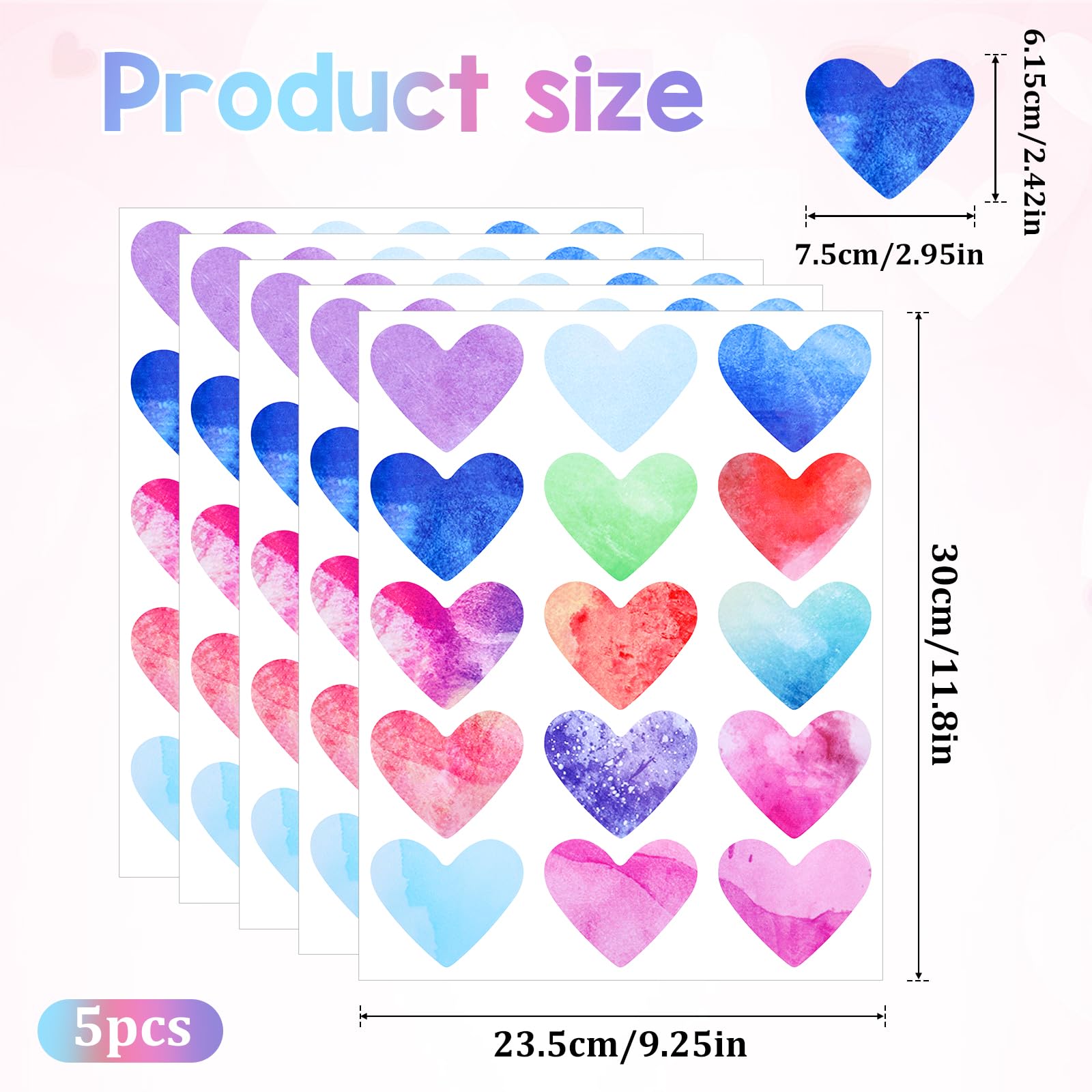 FdcZeyxior self-adhesive heart wall stickers peel cleanly, leaving no wall marks.