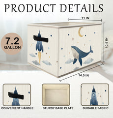 FDHSPAAM decorative print bin adds color to shelves and kids' rooms.