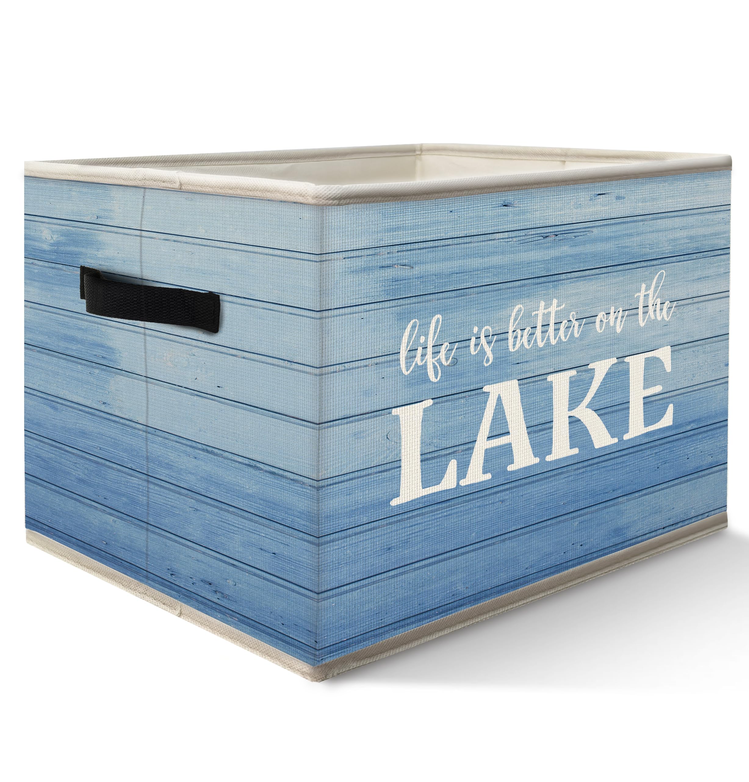 FDHSPAAM Lake House Storage Bins with Handles for easy transport and closet organization.