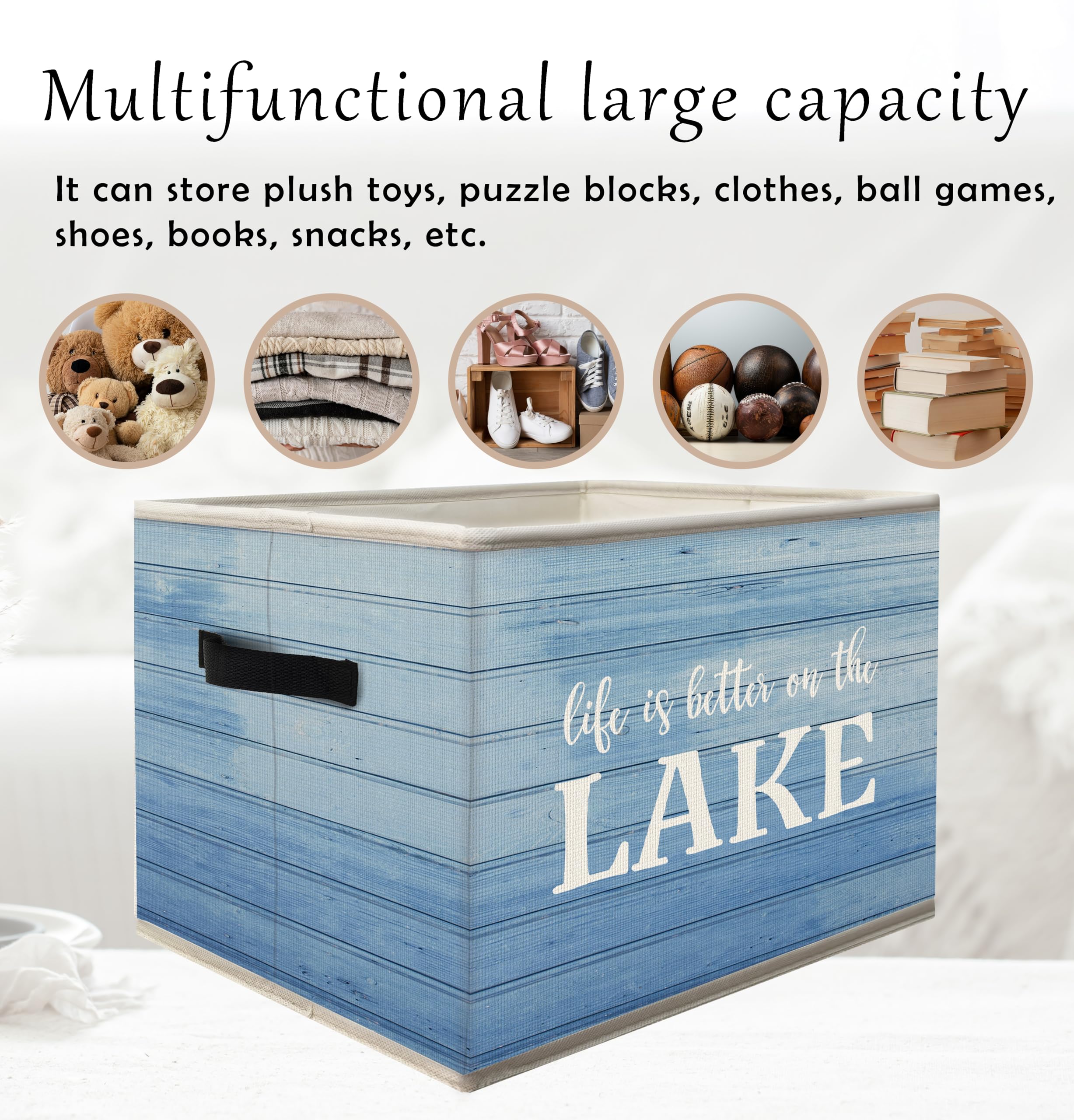 FDHSPAAM Lake House Storage Bins size reference with compact footprint.
