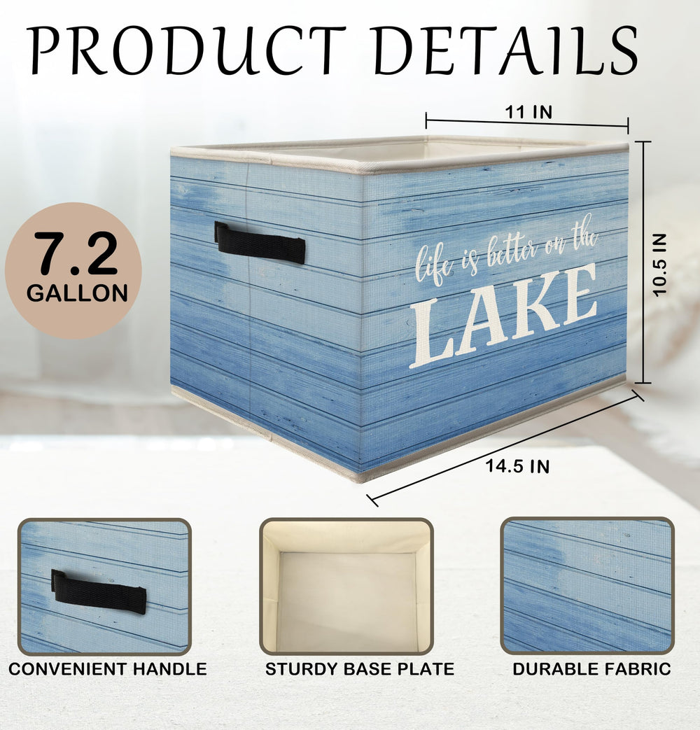 FDHSPAAM Lake House Storage Bins soft interior protects items.