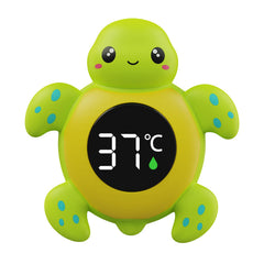 FDK baby bath thermometer front view with color-coded safety display for bath time.