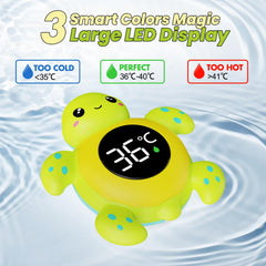 FDK bath thermometer LED display shows bath and room temps at a glance.
