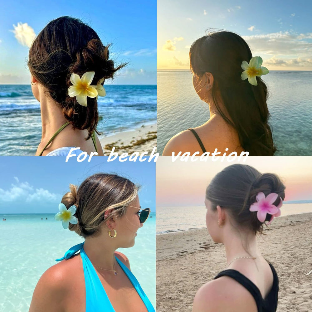 FDSQHSA Hawaiian blue flower clip close-up for seaside looks.