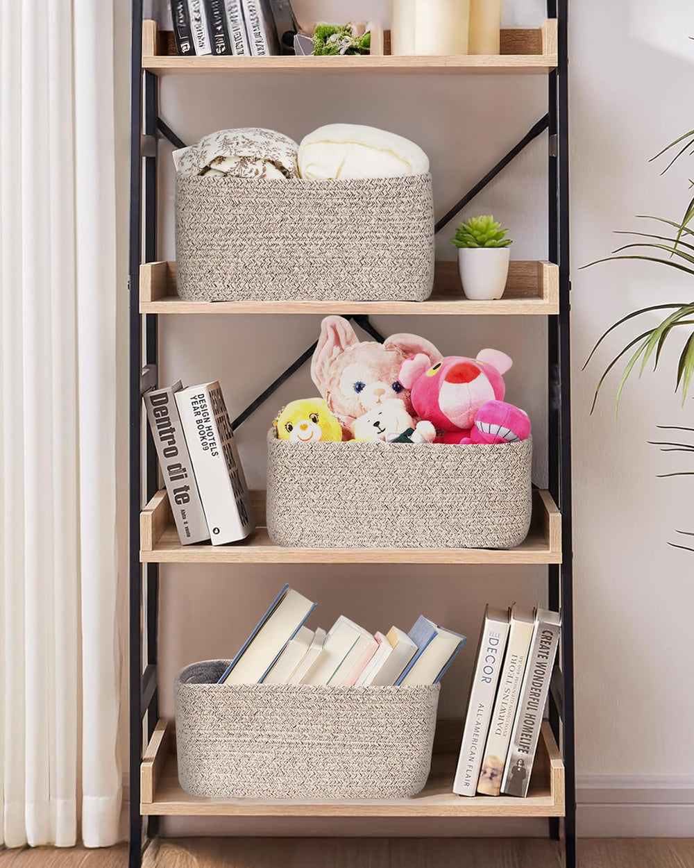 Feagar storage basket gift-idea illustrates decorative empty baskets for gifting.