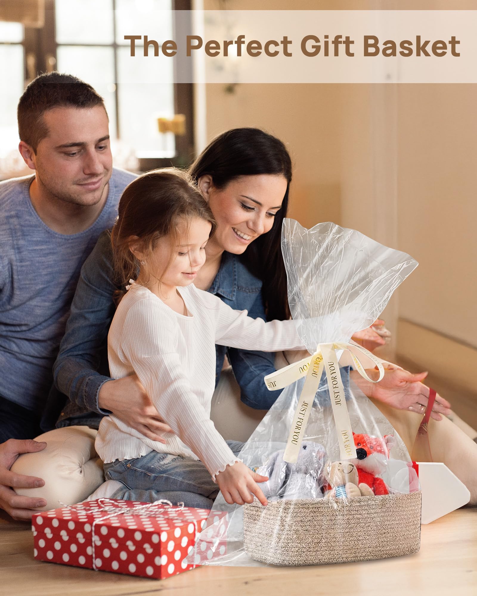 Feagar storage basket handles easy-carry enables portable storage for gifts and laundry.