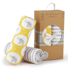 Featherhead 2-pack fitted crib sheets 52 x 28 inches on a standard crib mattress.