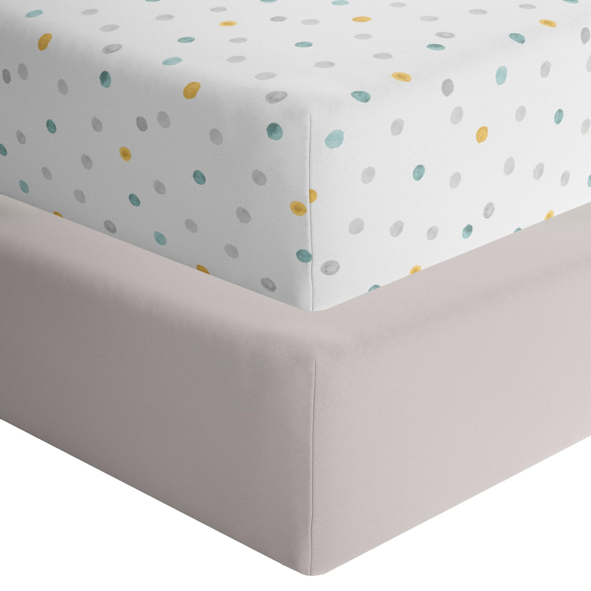 Featherhead 2-pack fitted crib sheets packaging, eco-friendly gift-ready presentation for newborns.
