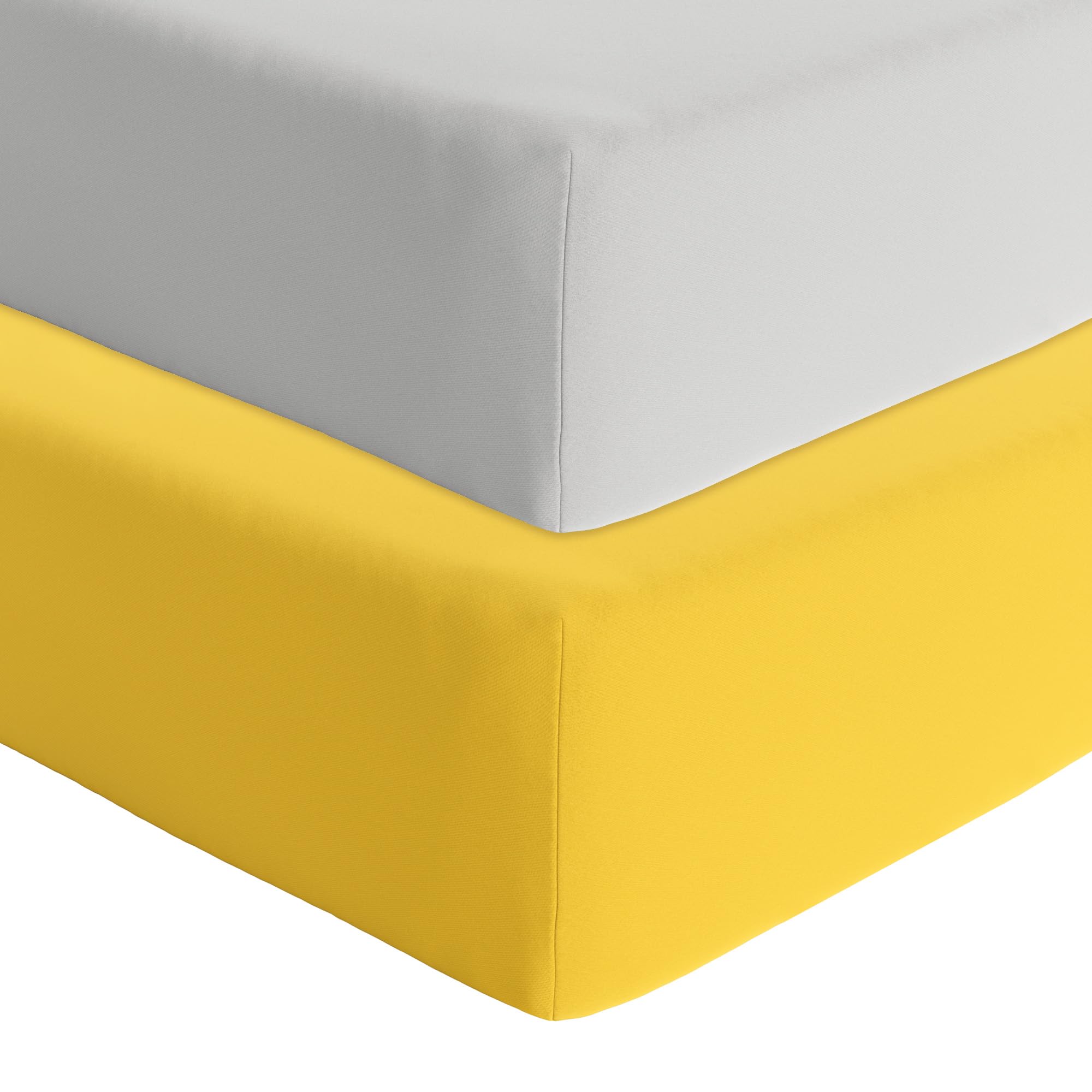 Featherhead 2-pack fitted crib sheets packaging shows eco-friendly gift-ready box.