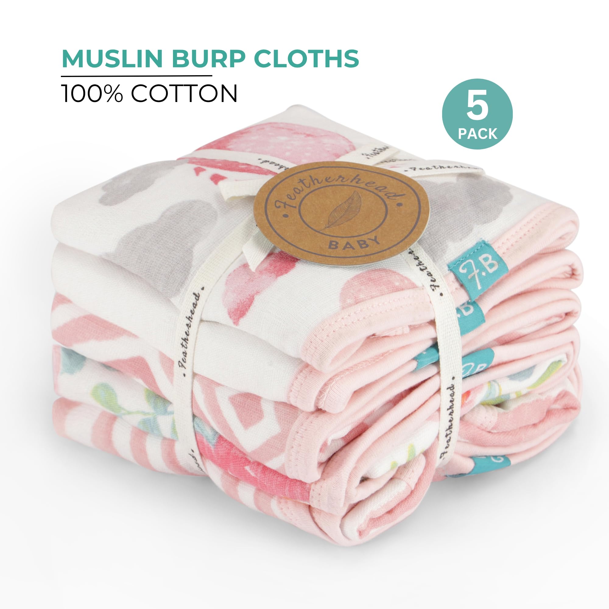 Featherhead OEKO-TEX certified burp cloths close-up quality