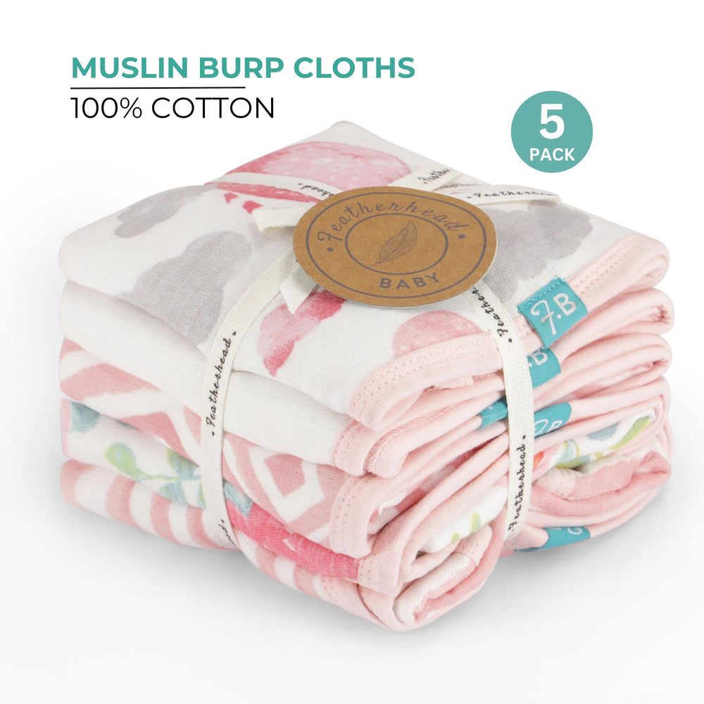 Featherhead OEKO-TEX certified burp cloths close-up quality