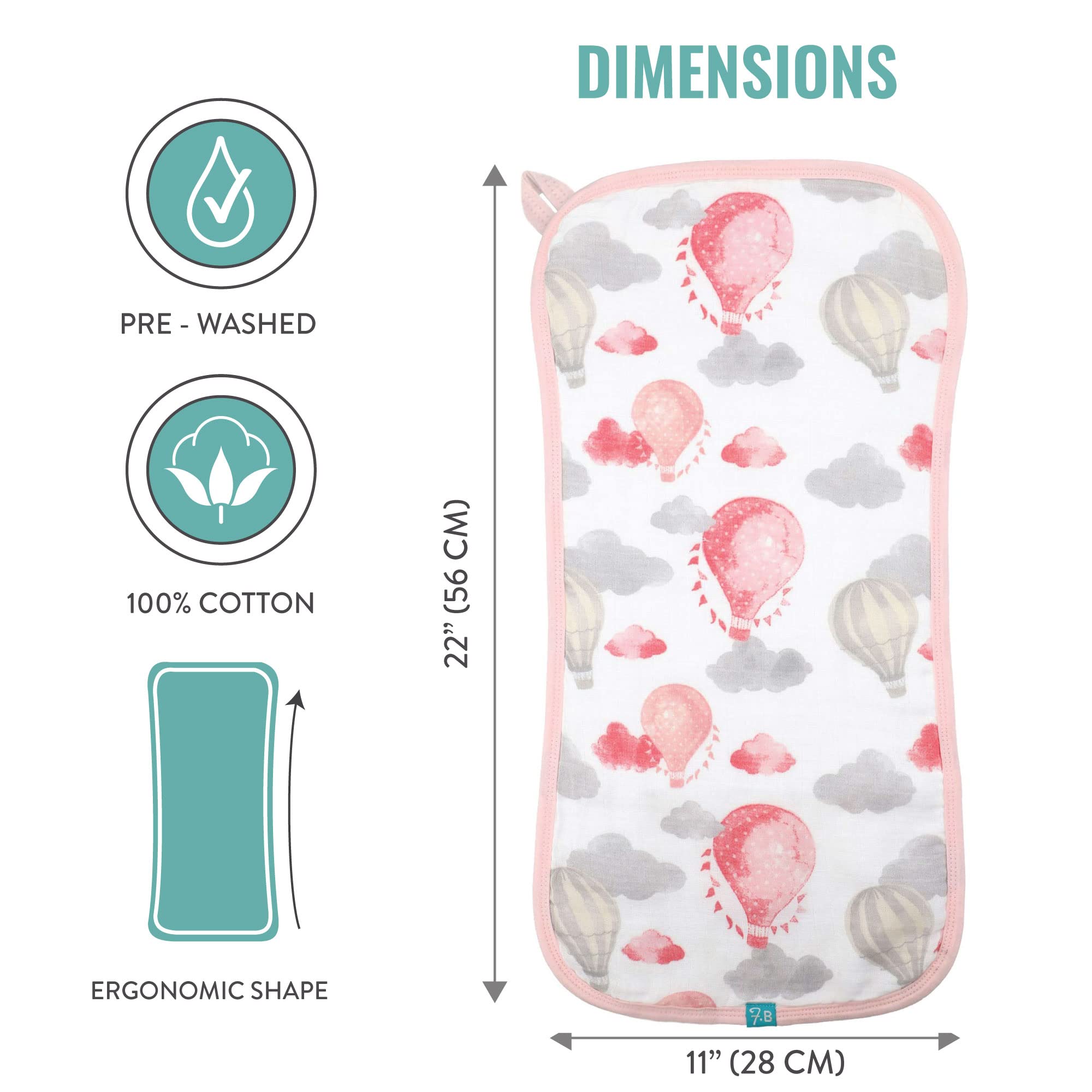 Featherhead burp cloths stacked and tied for gift-ready presentation