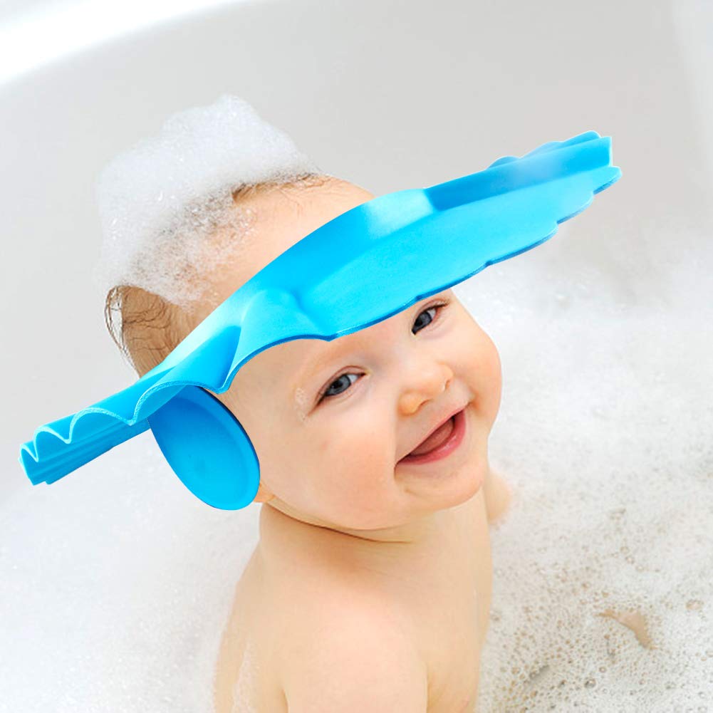 FEBSNOW baby shower cap yellow on child during bath for fun color