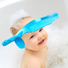 FEBSNOW baby shower cap yellow on child during bath for fun color