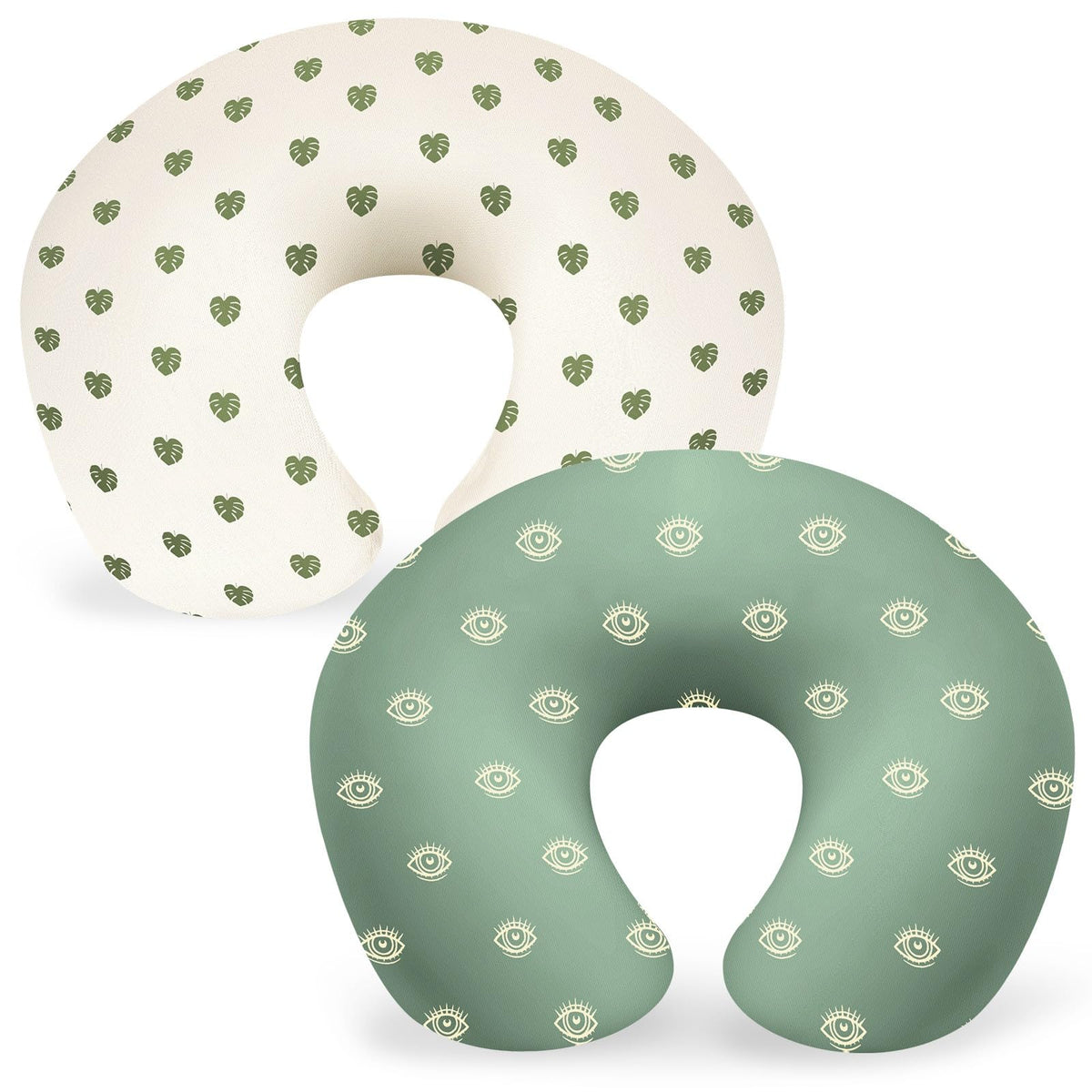 FEBSNOW nursing pillow cover green pack 2, ready for quick changes during feeds.