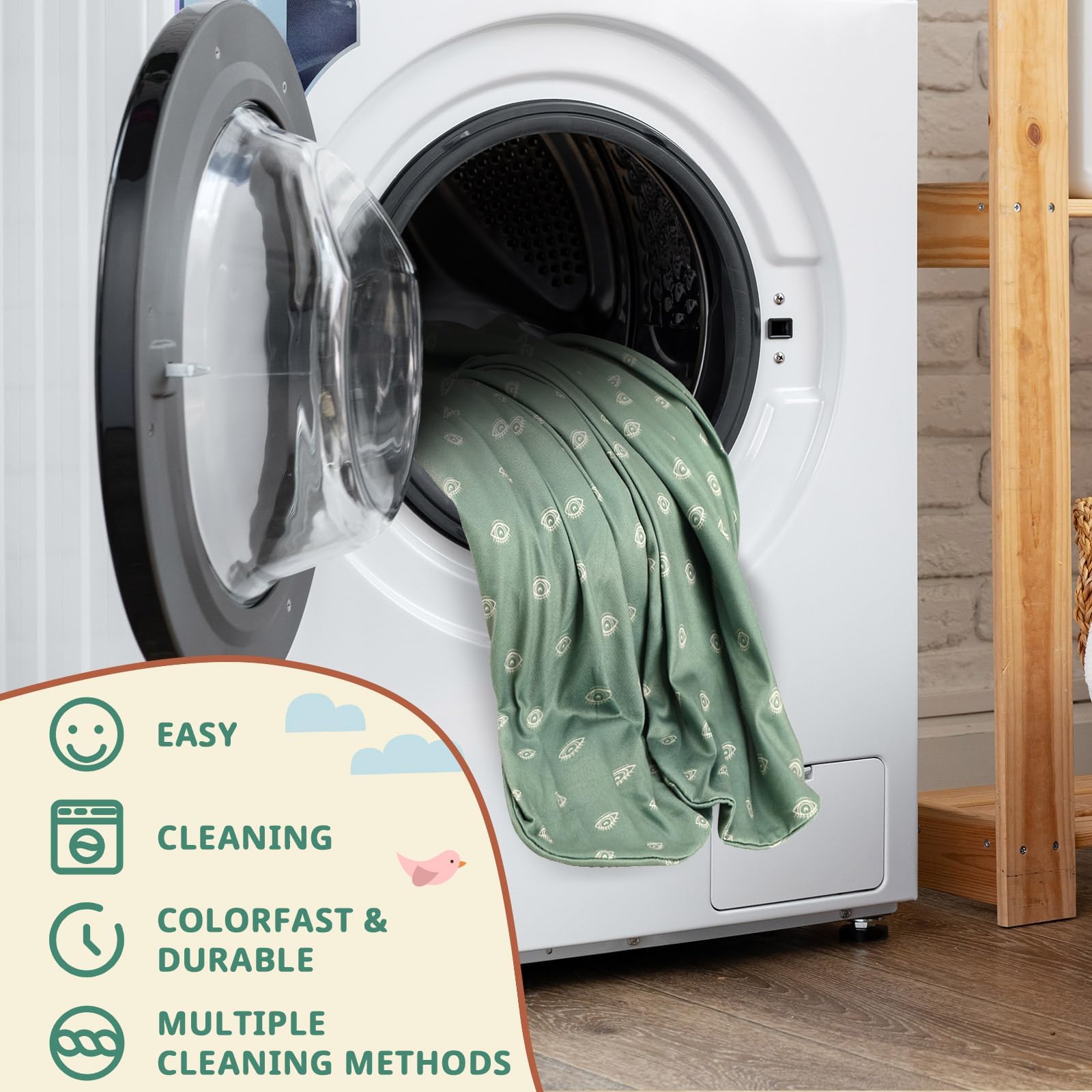 FEBSNOW machine-washable fabric stands up to frequent cleaning.
