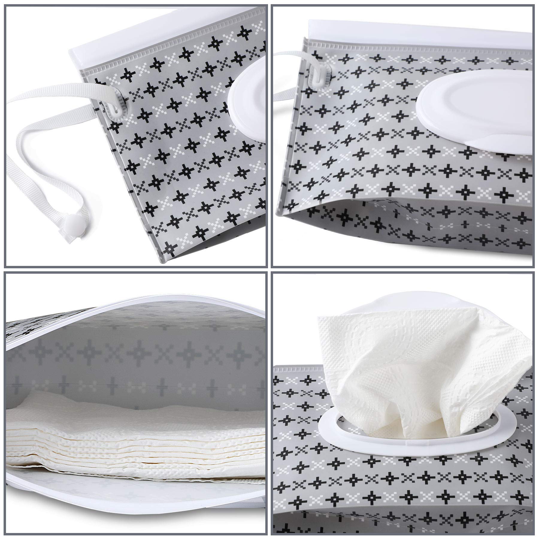 FEBSNOW portable wipe holder fits diaper bags for quick one-wipe access