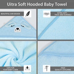 Febvao hooded towel absorbency demo showcases fast water pickup for busy bath times.