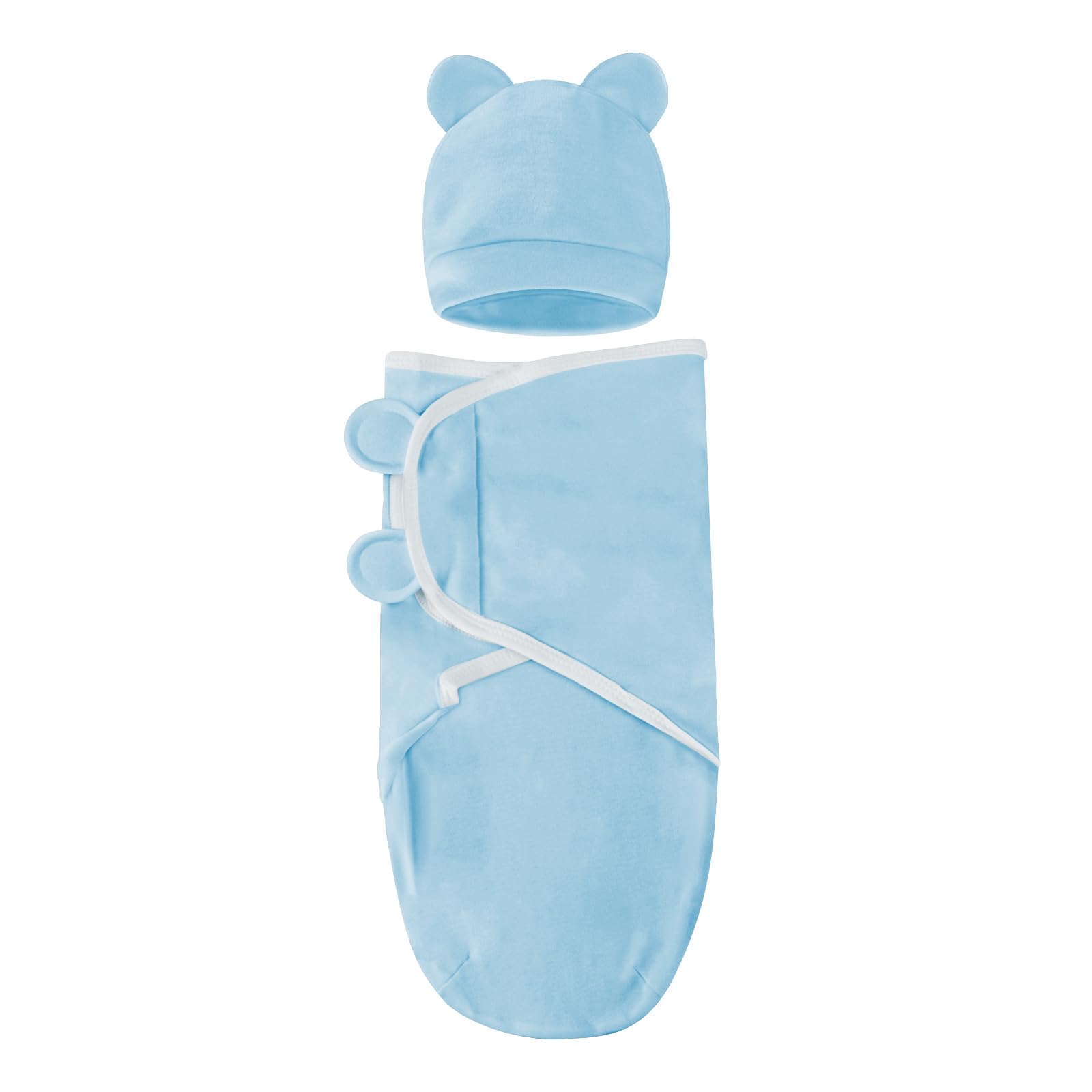 Fecawd baby swaddle sleep sack with hats set shows cozy newborn security for sleep
