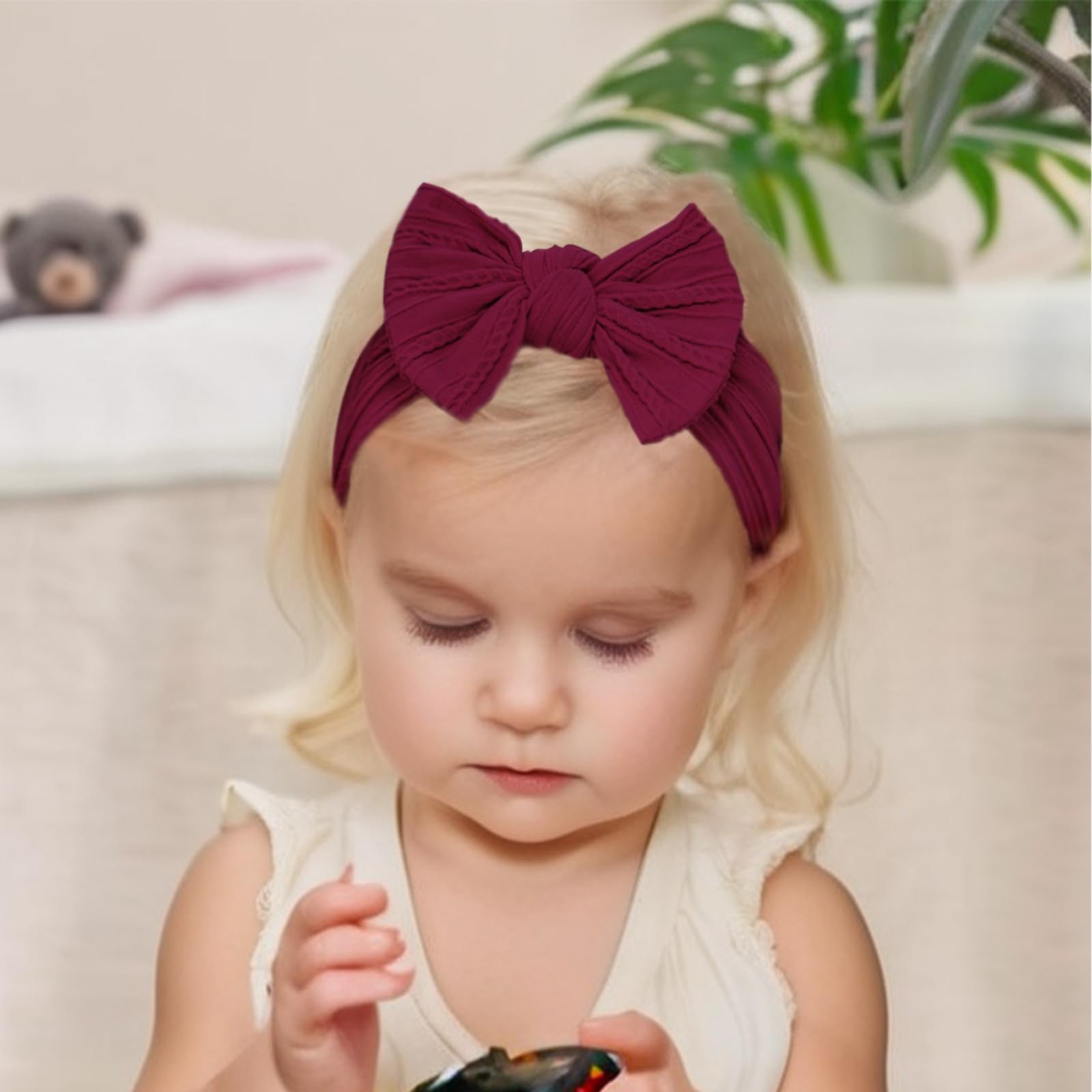 Fecawd newborn to toddler headbands fit growing babies for daily wear.
