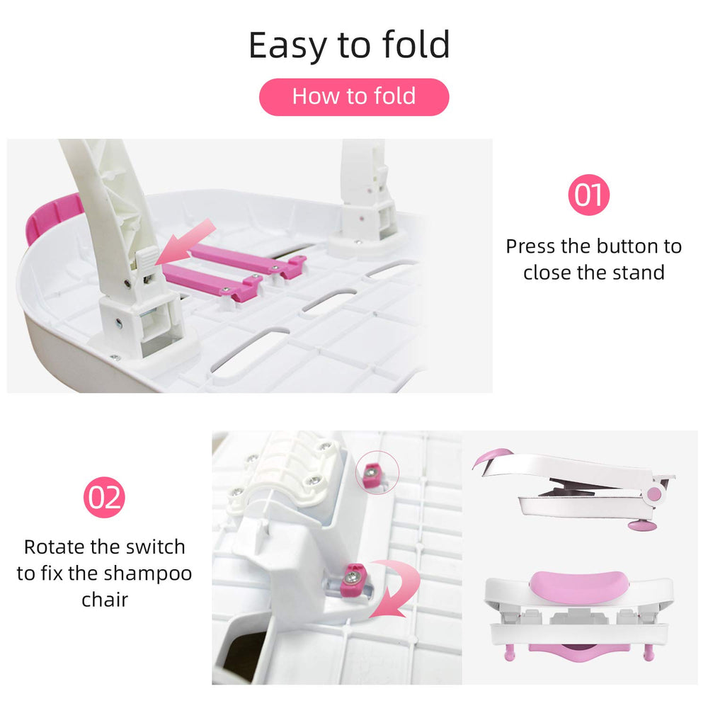 Fedicelly kids hair washing chair in use demonstrates splash-free rinsing