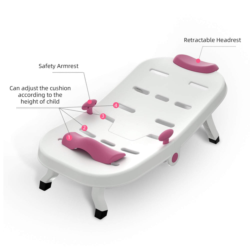 Fedicelly pink chair assembled for use provides quick, comfortable hair washing.