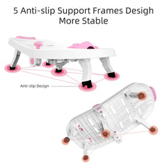 Fedicelly pink chair with five non-slip feet stays stable during washes.