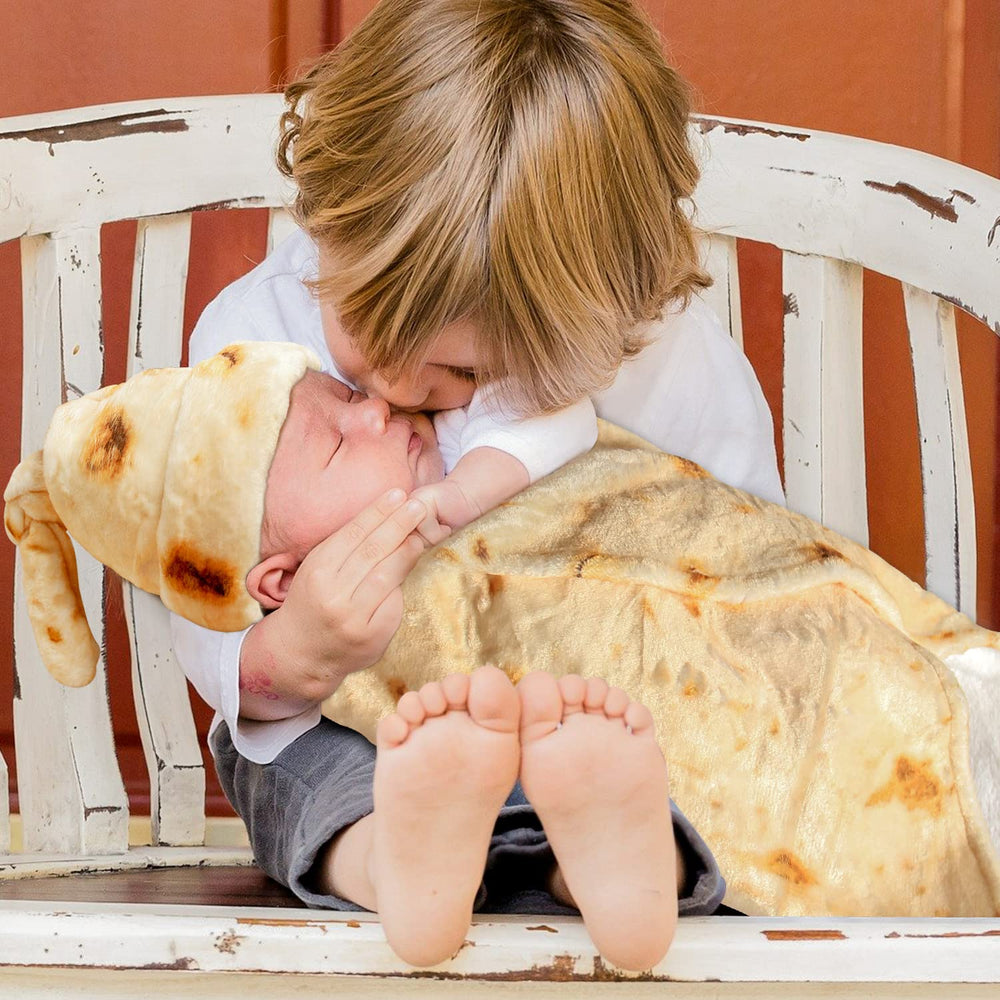 Feelmaker burrito wrap after shower for cute memento photos.