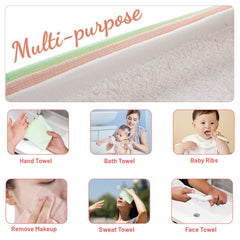 Feibi Baby Washcloths absorbent texture for quick moisture pickup during bath or feeding.