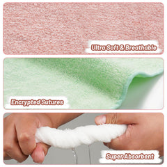 Feibi Baby Washcloths multicolor pack for color-coded baby care.