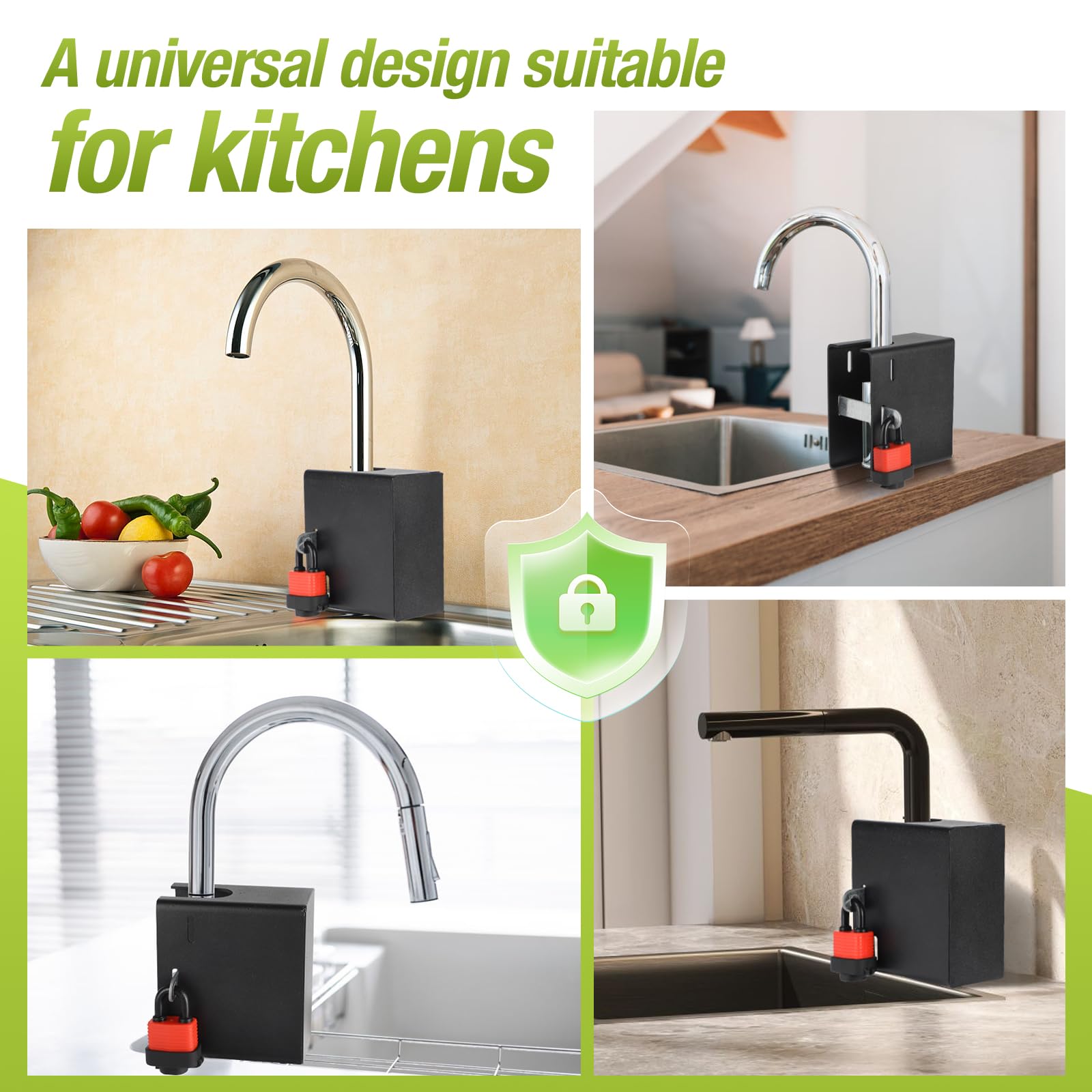 FeiTFX Faucet Lock Guard small-size version fits standard faucets securely.