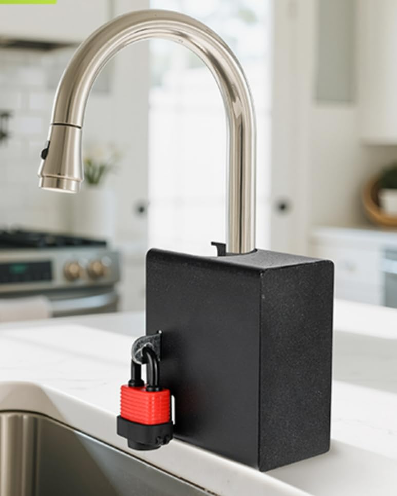 FeiTFX Faucet Lock Guard universal-fit for kitchen and bath taps, reduces accidental activation.