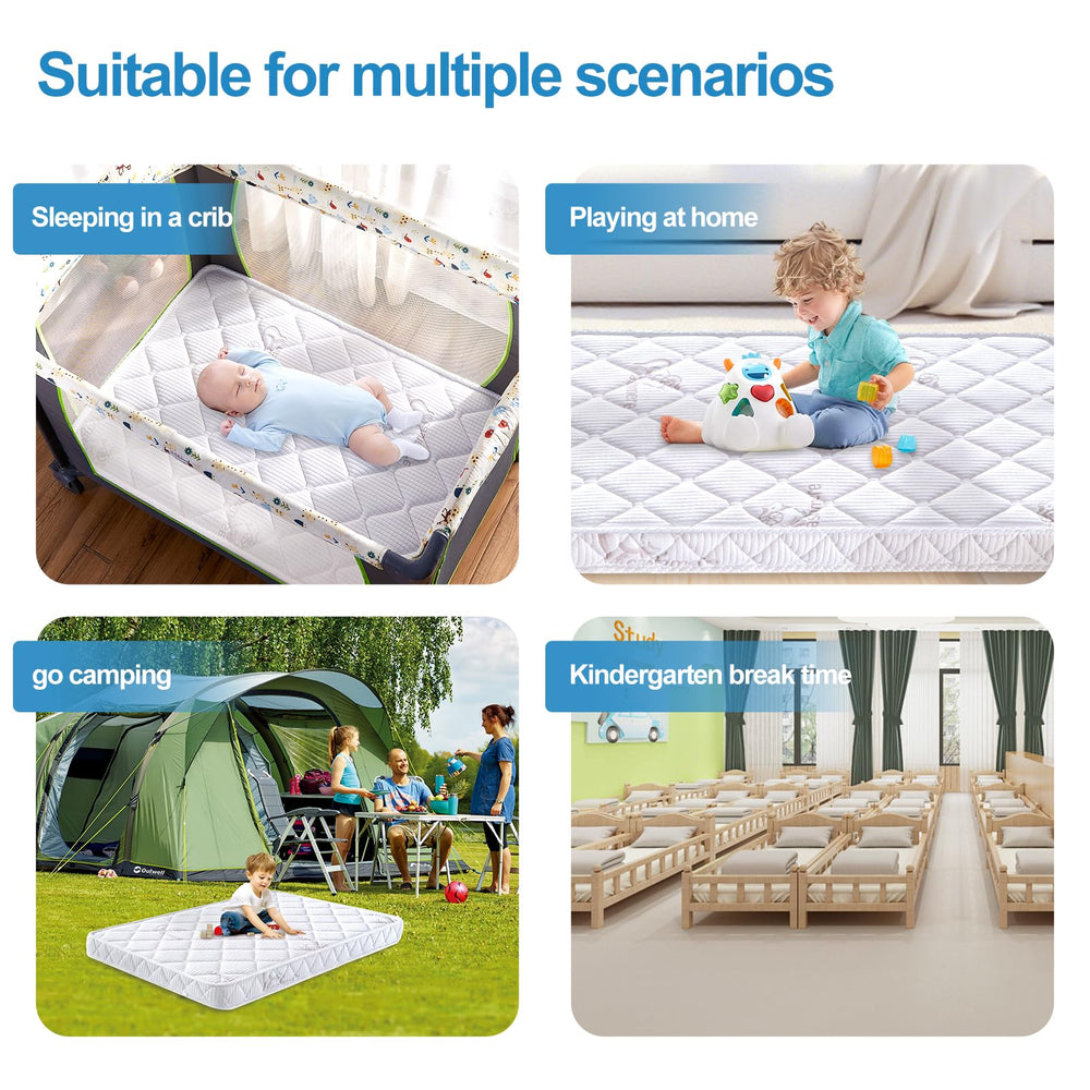 Feisaibaoly pack and play mattress surface for quick wipe-clean cleaning.
